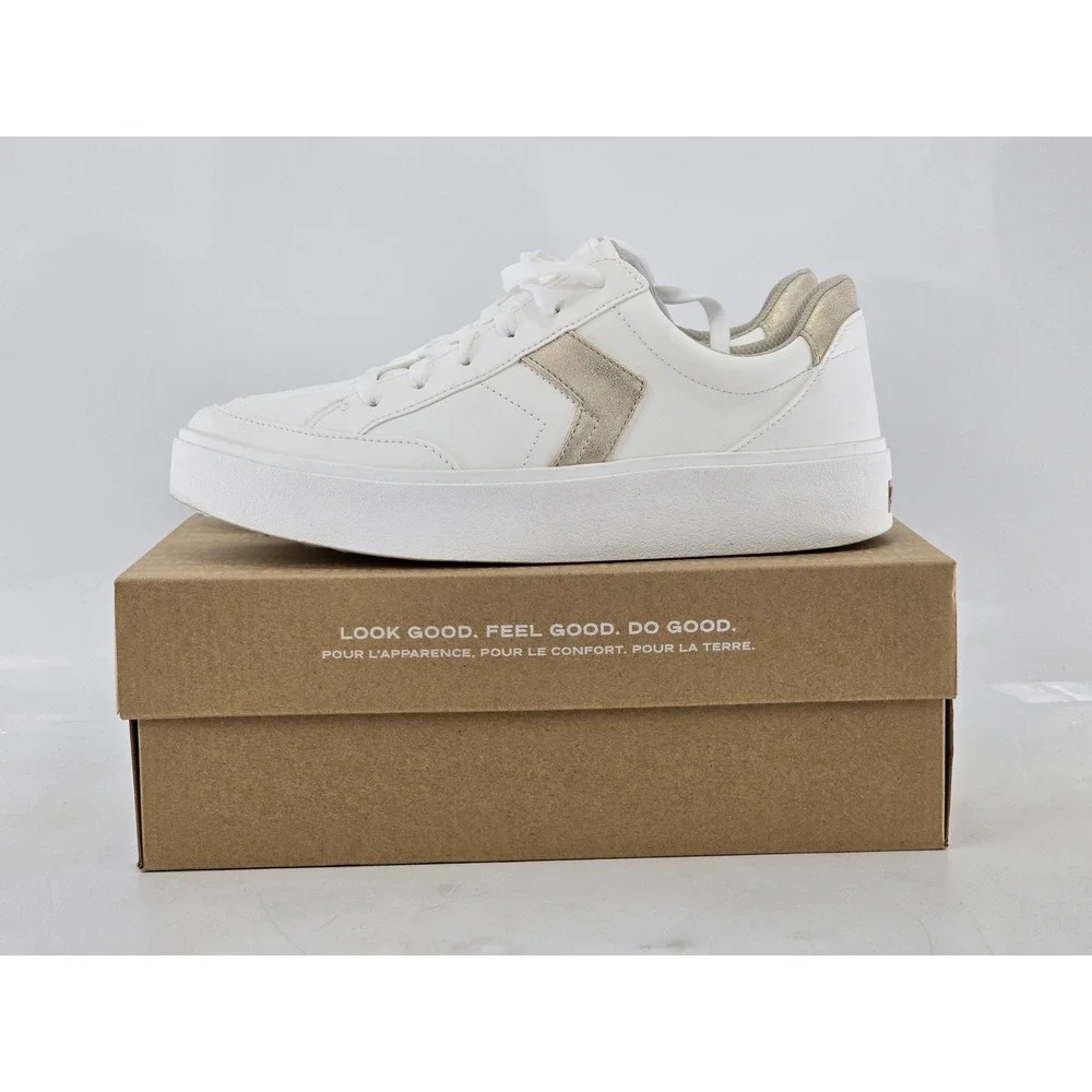 Dr. Scholls Madison Lace Sneaker Womens 9.5 White Gold Platform - Excellent